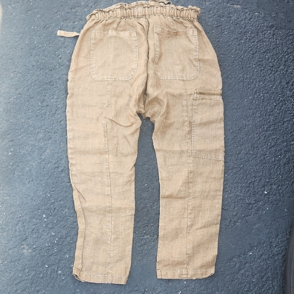 Current/Elliot Aviation Cargo Cropped Linen Pants with Zipper Details Size 2 Med - Picture 6 of 8